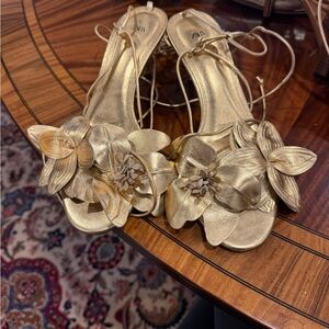 Zara Gold Floral strappy women’s Sandals
